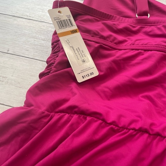 Anne Cole Signature Womens Plus Size Live In Color Underwire Swim Dress 16W - Picture 8 of 11